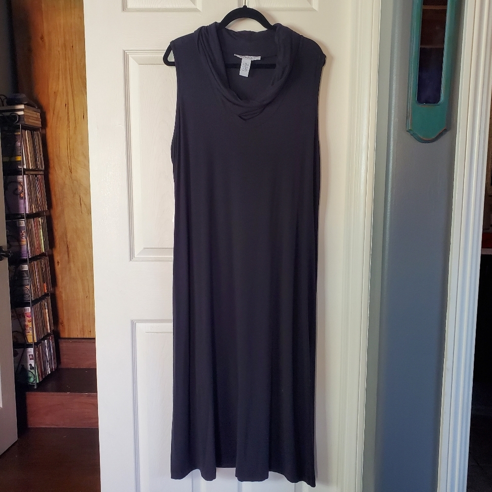 Freelance Cowl Neck Black Maxi Dress Modal Relaxed Soft Pullover 2X Beachy
